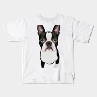 Cute Boston Terrier Drawing Kids T-Shirt